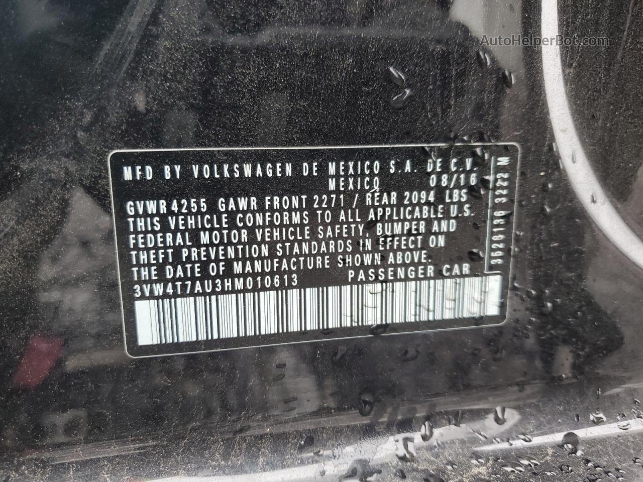 2017 Volkswagen Gti S Черный vin: 3VW4T7AU3HM010613