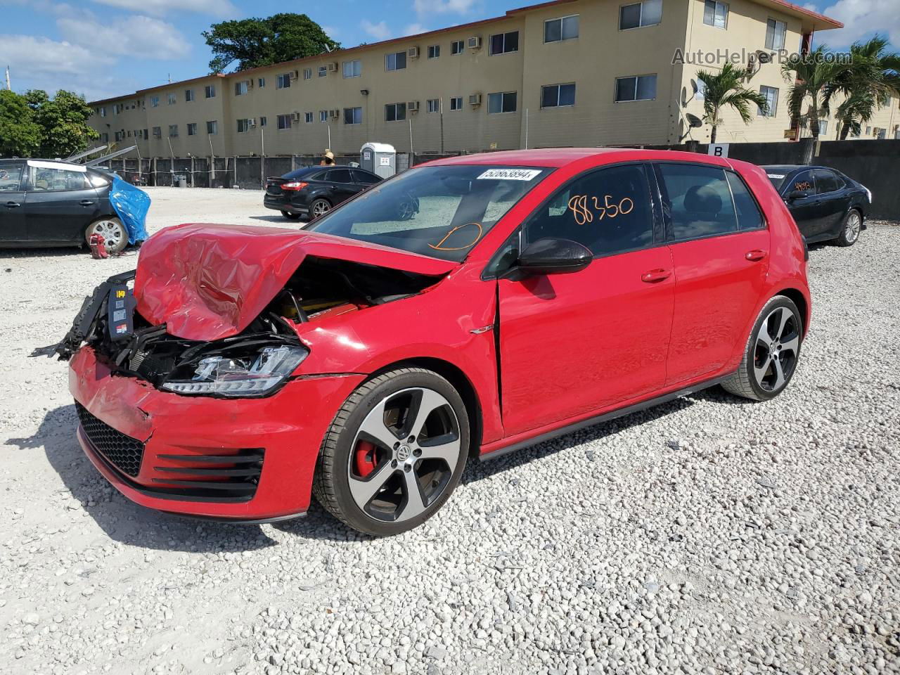 2017 Volkswagen Gti S Red vin: 3VW4T7AU3HM014144