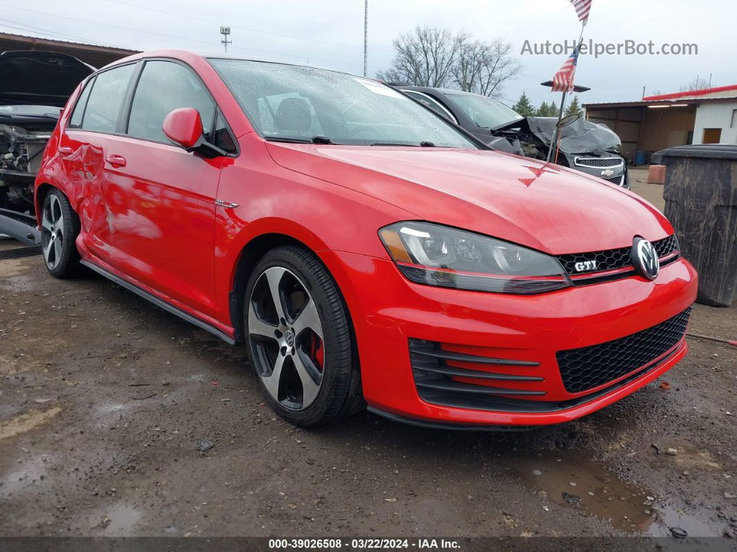 2015 Volkswagen Golf Gti 2.0t Se 4-door Red vin: 3VW4T7AU5FM014384