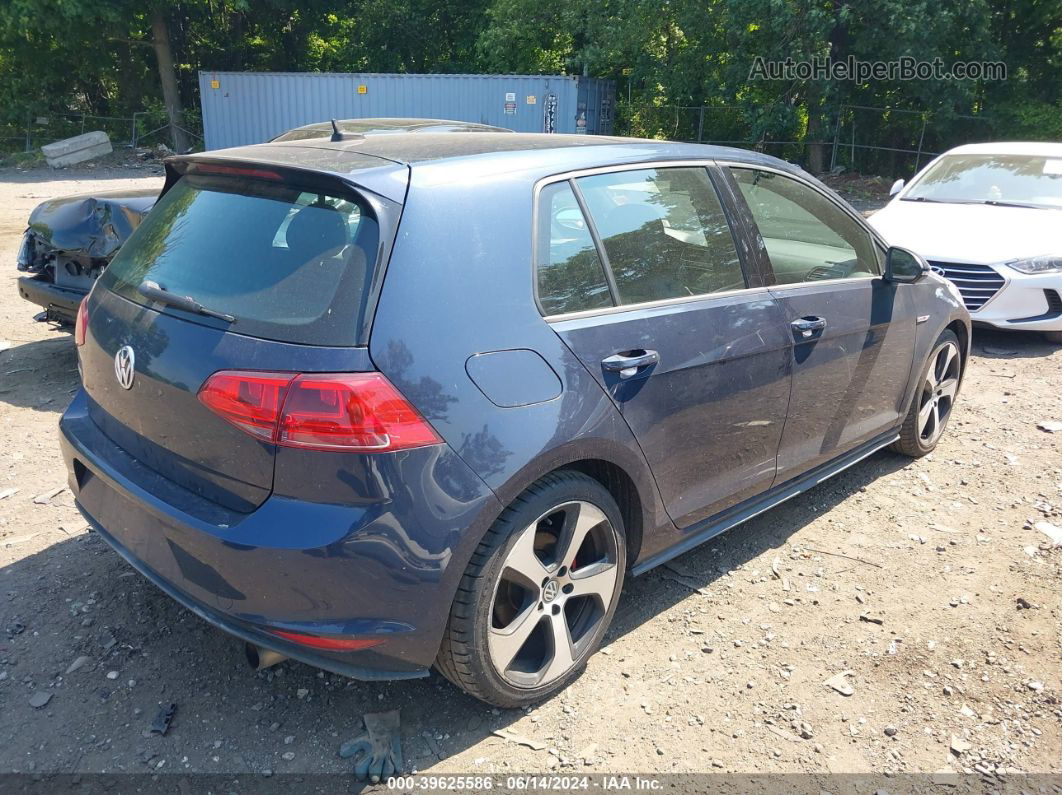 2015 Volkswagen Golf Gti 2.0t Autobahn 4-door Blue vin: 3VW4T7AU5FM014773