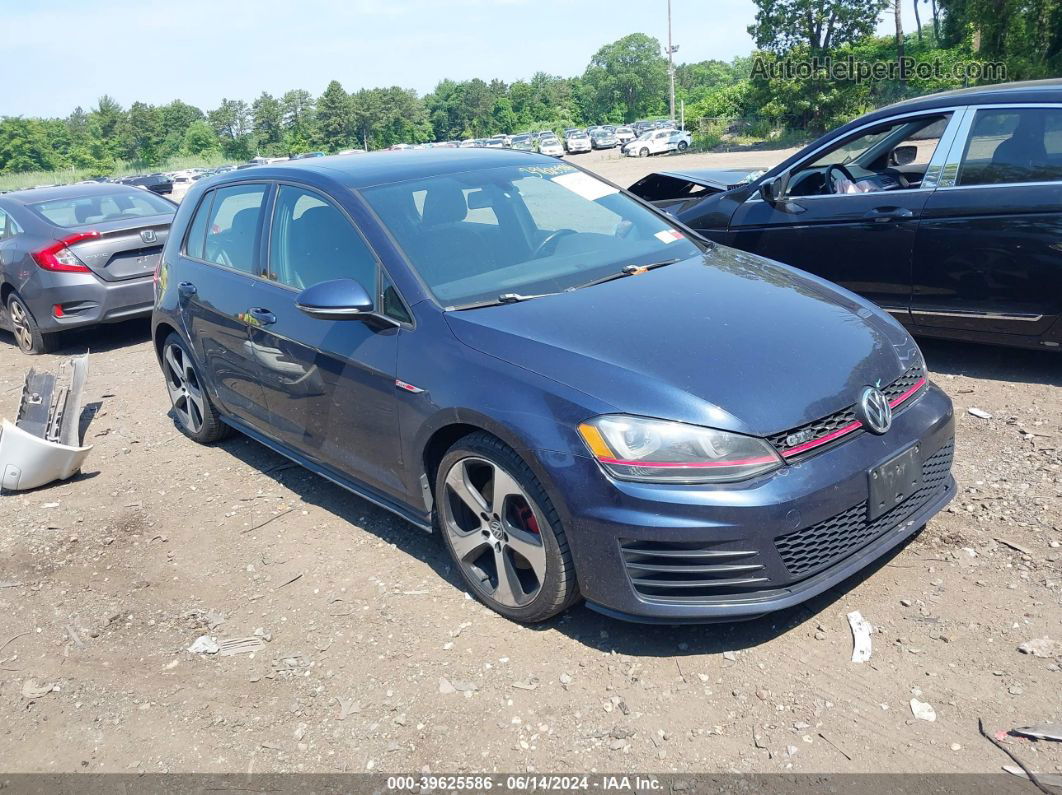 2015 Volkswagen Golf Gti 2.0t Autobahn 4-door Blue vin: 3VW4T7AU5FM014773