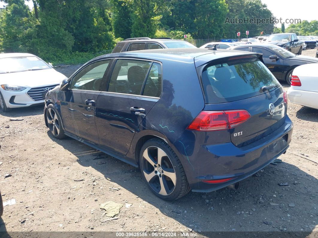 2015 Volkswagen Golf Gti 2.0t Autobahn 4-door Blue vin: 3VW4T7AU5FM014773