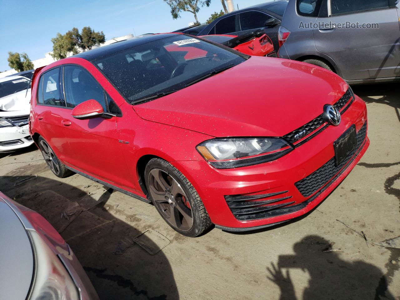 2016 Volkswagen Gti S/se Red vin: 3VW4T7AU5GM051243