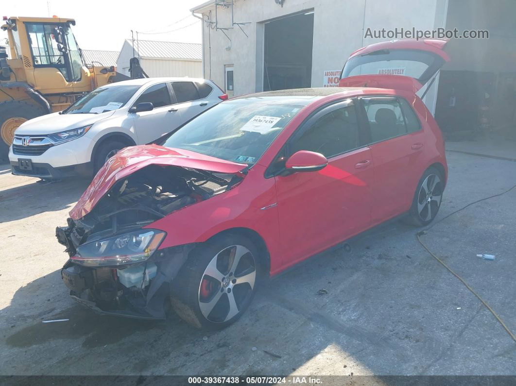 2015 Volkswagen Golf Gti 2.0t Autobahn 4-door Red vin: 3VW4T7AU7FM026911