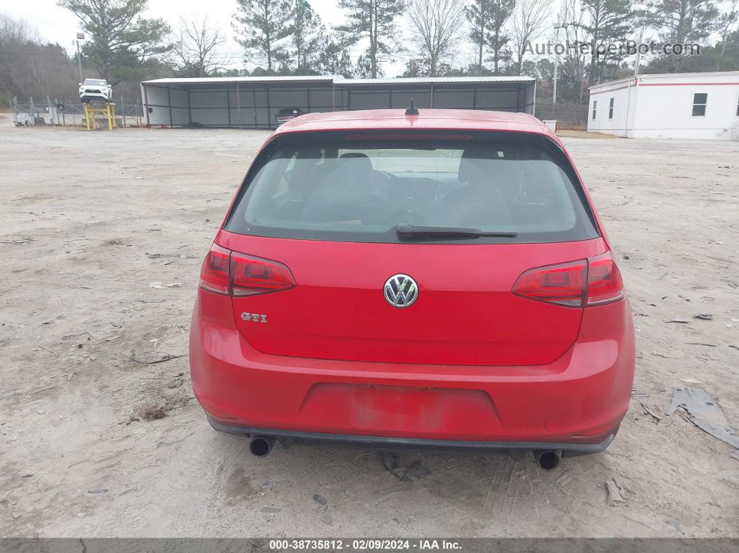 2015 Volkswagen Golf Gti 2.0t Autobahn 4-door Red vin: 3VW4T7AU7FM040243