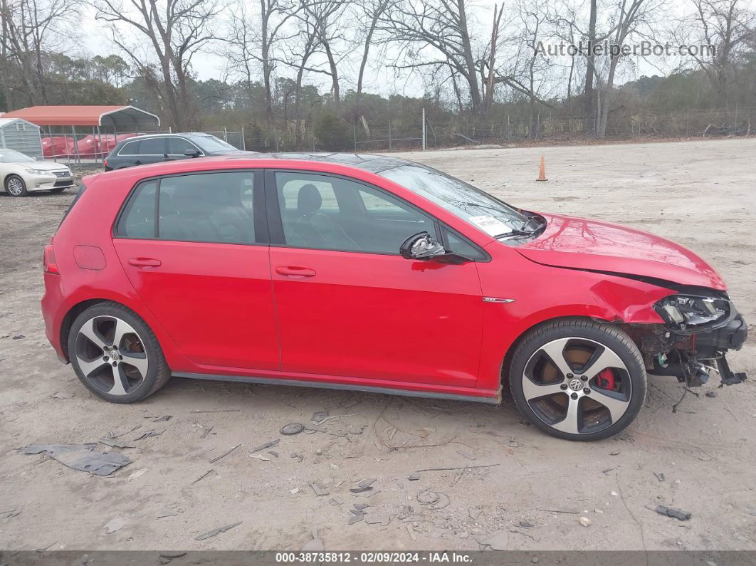 2015 Volkswagen Golf Gti 2.0t Autobahn 4-door Red vin: 3VW4T7AU7FM040243