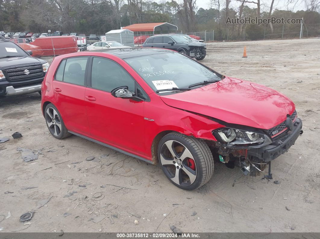 2015 Volkswagen Golf Gti 2.0t Autobahn 4-door Red vin: 3VW4T7AU7FM040243