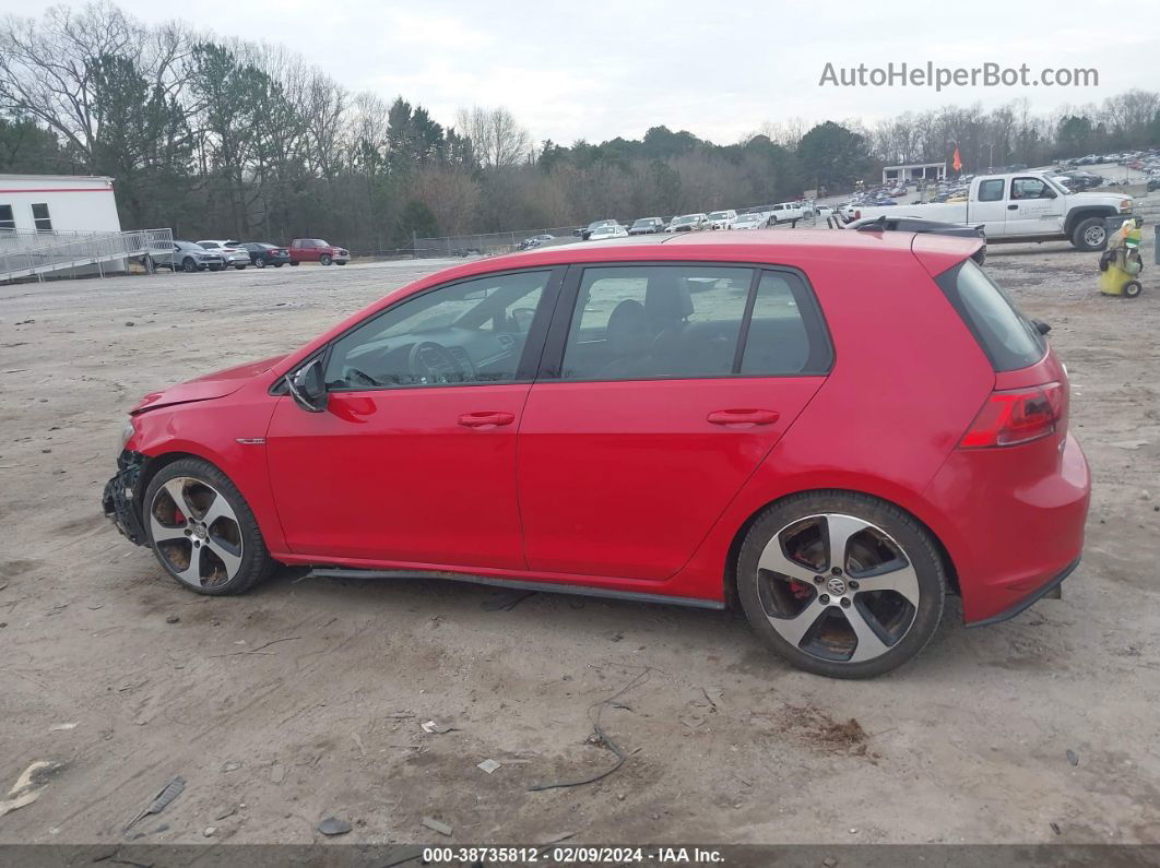 2015 Volkswagen Golf Gti 2.0t Autobahn 4-door Red vin: 3VW4T7AU7FM040243