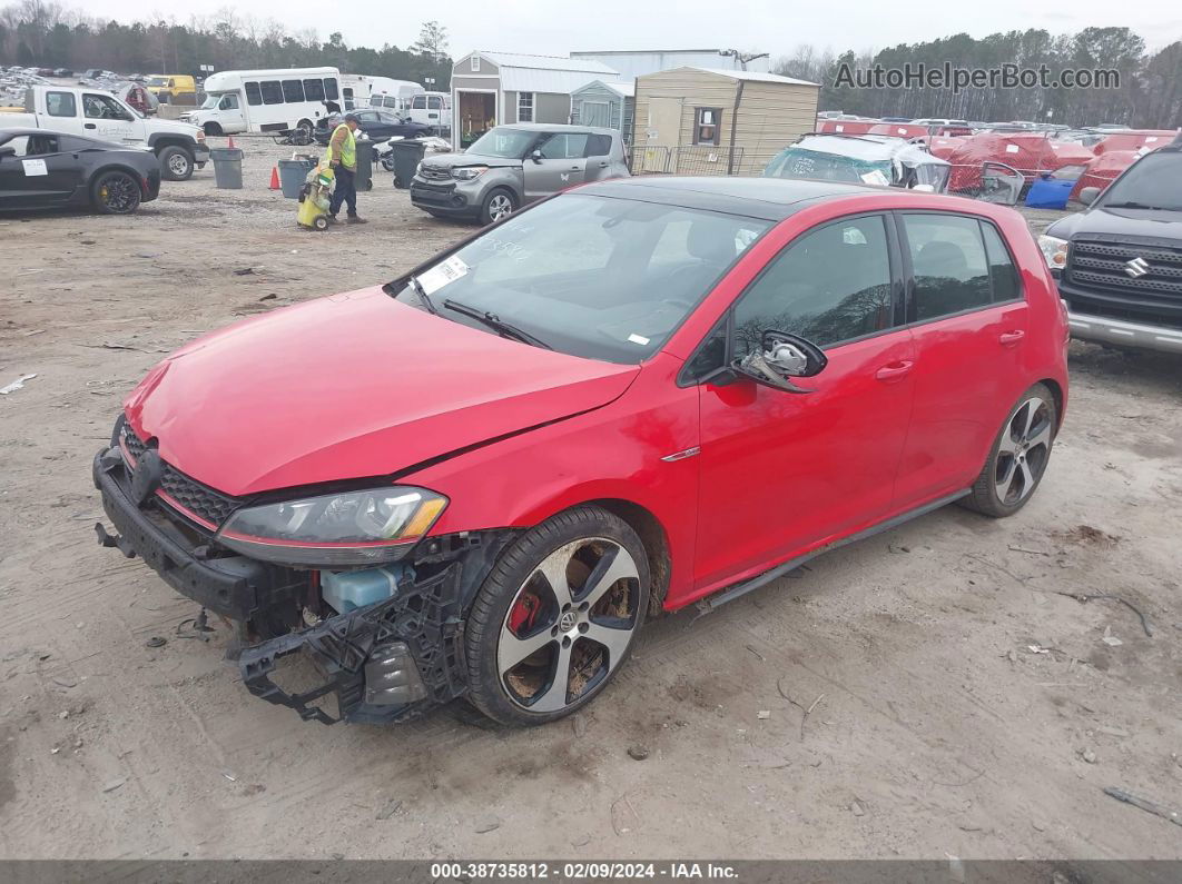 2015 Volkswagen Golf Gti 2.0t Autobahn 4-door Red vin: 3VW4T7AU7FM040243