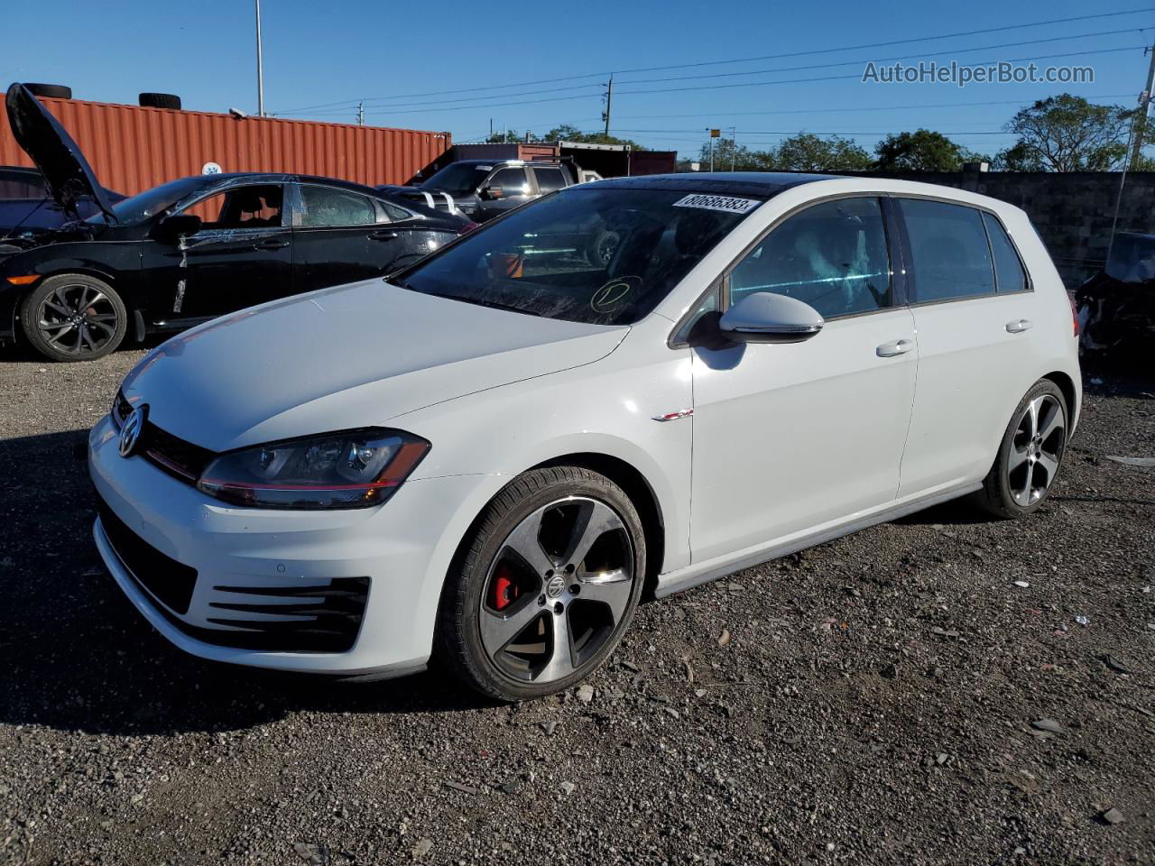 2015 Volkswagen Gti  White vin: 3VW4T7AU7FM081309