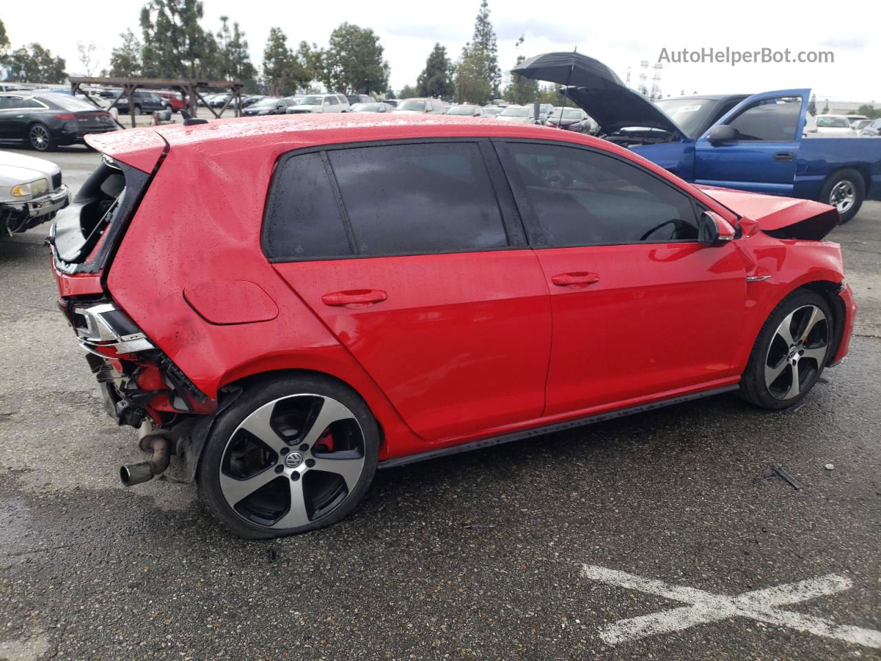 2015 Volkswagen Gti  Red vin: 3VW4T7AU8FM103981