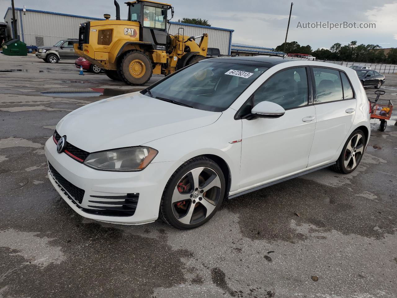 2015 Volkswagen Gti  White vin: 3VW4T7AU9FM003629