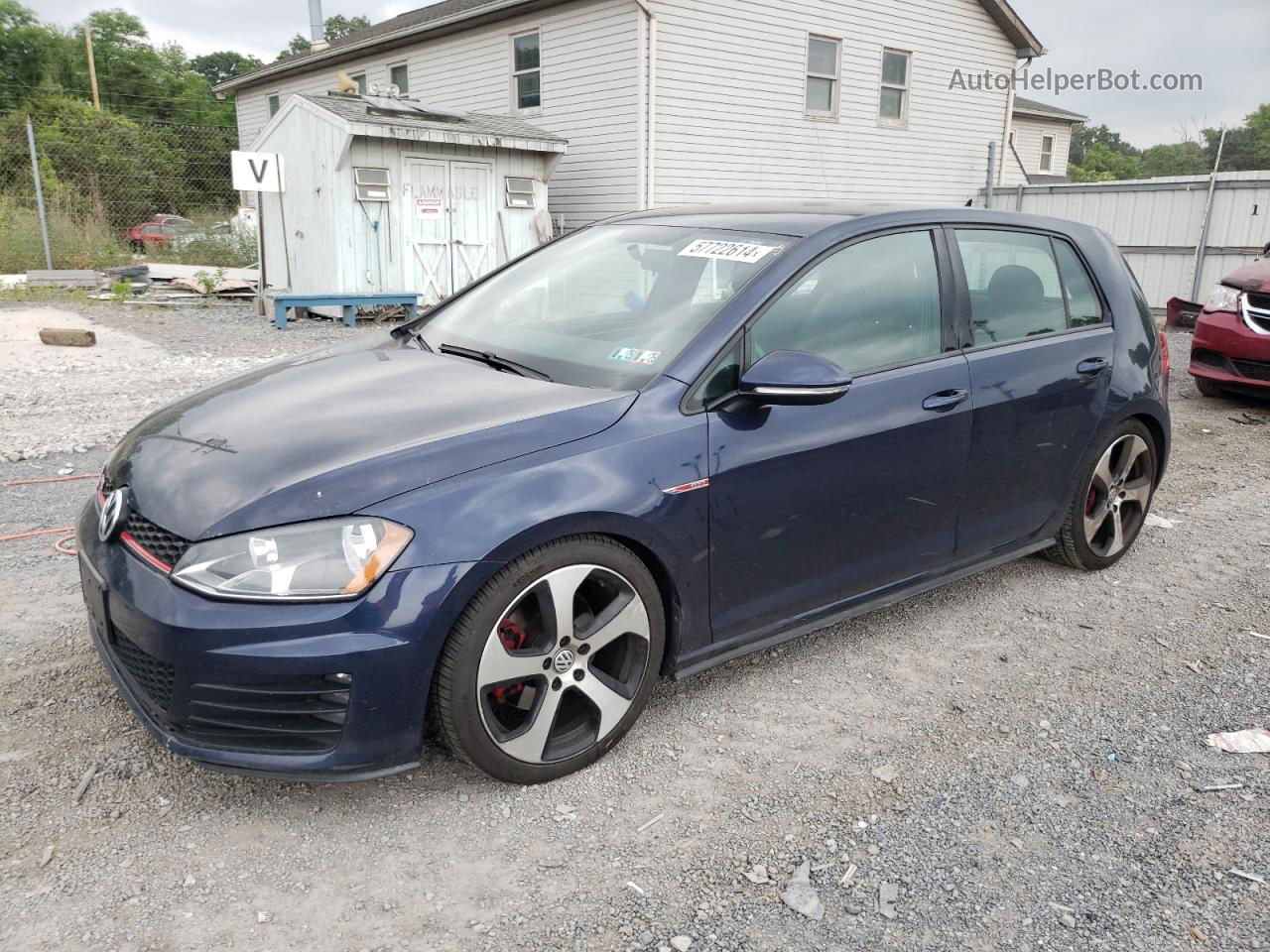 2015 Volkswagen Gti  Blue vin: 3VW4T7AU9FM007888