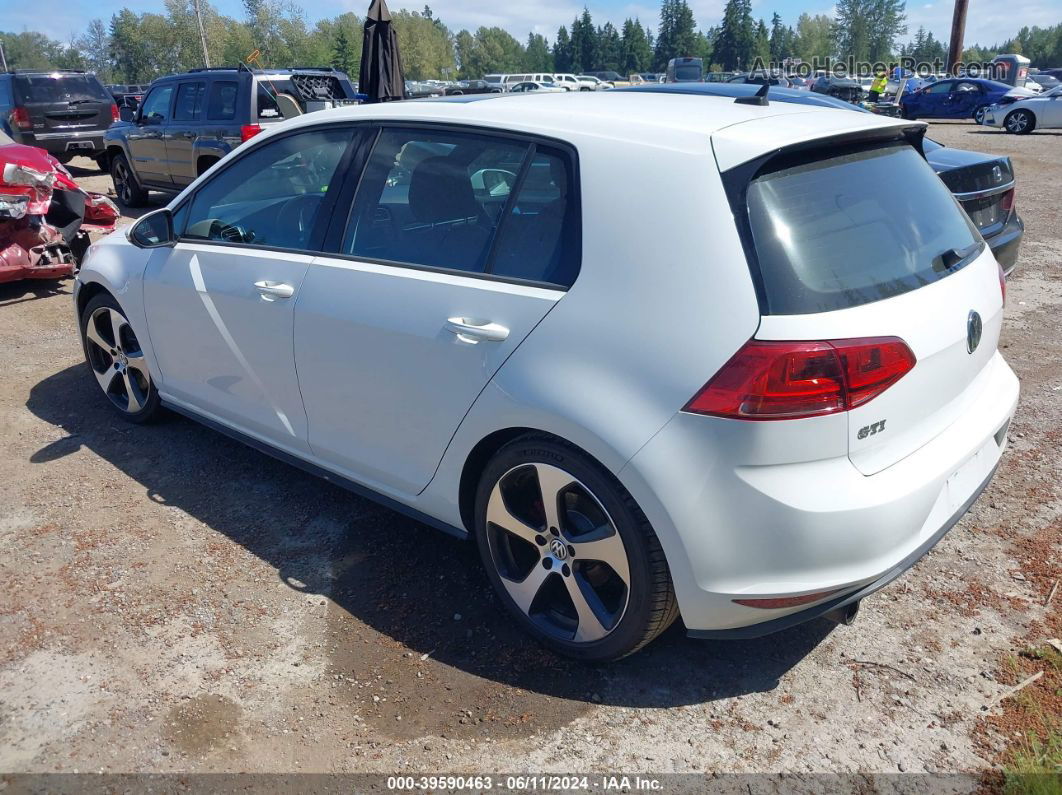 2015 Volkswagen Golf Gti 2.0t Autobahn 4-door White vin: 3VW4T7AU9FM016333