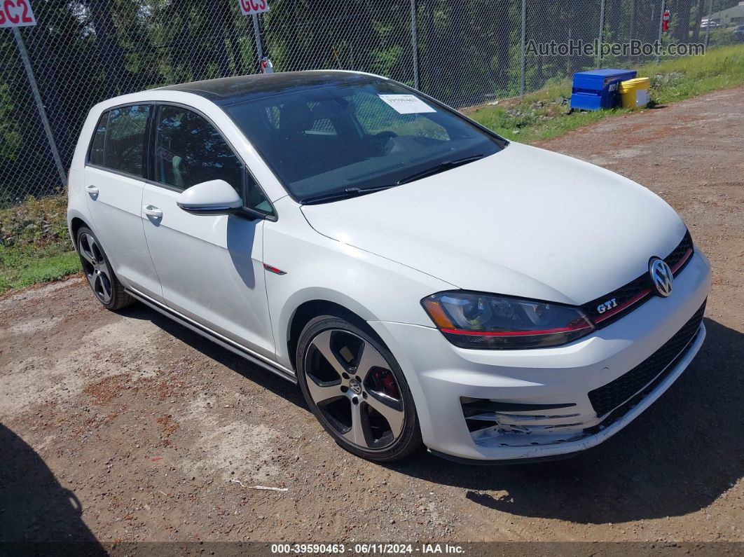 2015 Volkswagen Golf Gti 2.0t Autobahn 4-door White vin: 3VW4T7AU9FM016333