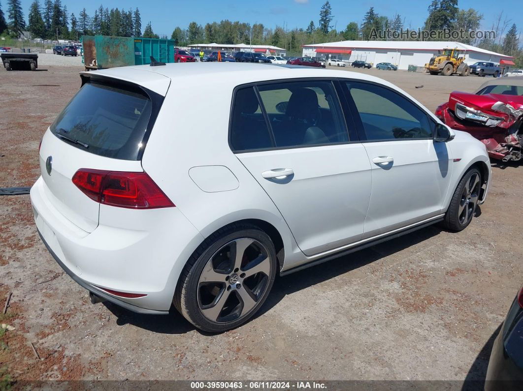 2015 Volkswagen Golf Gti 2.0t Autobahn 4-door White vin: 3VW4T7AU9FM016333