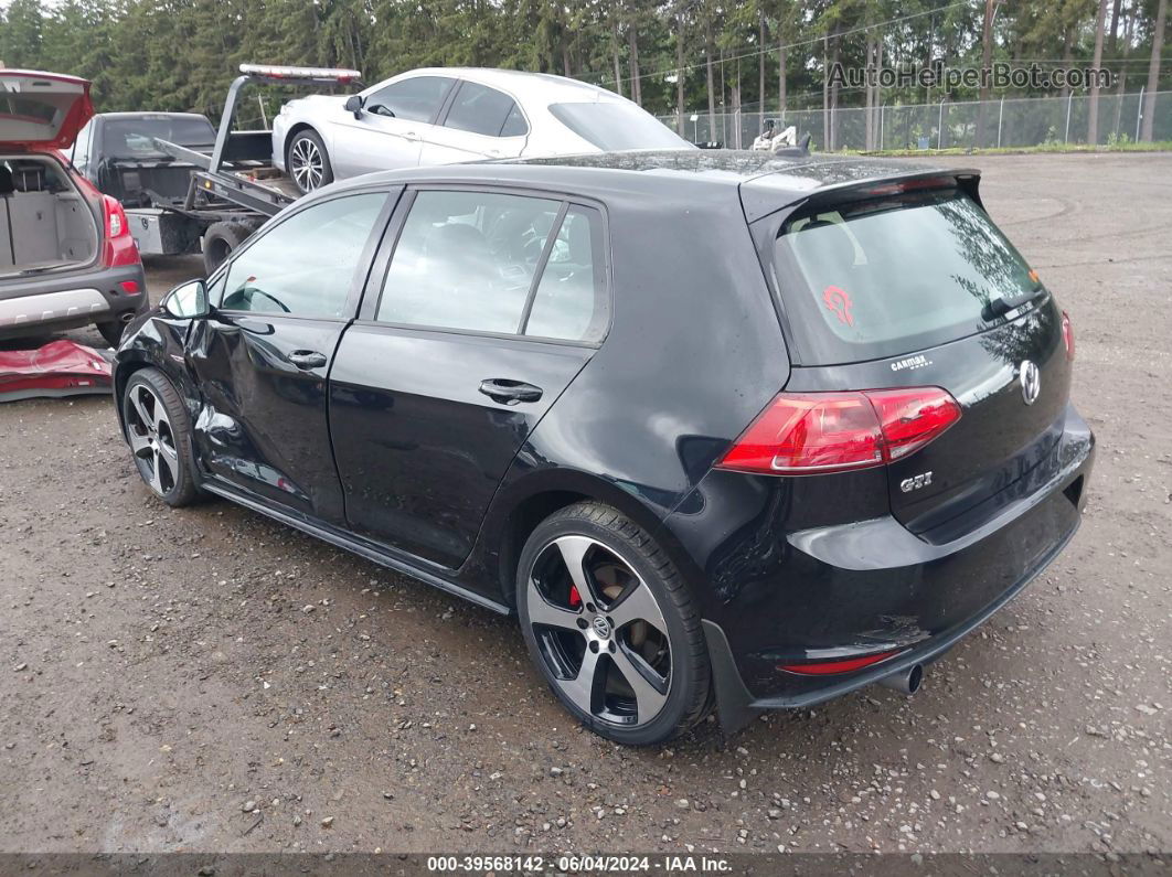 2015 Volkswagen Golf Gti 2.0t Autobahn 4-door Black vin: 3VW4T7AU9FM025291