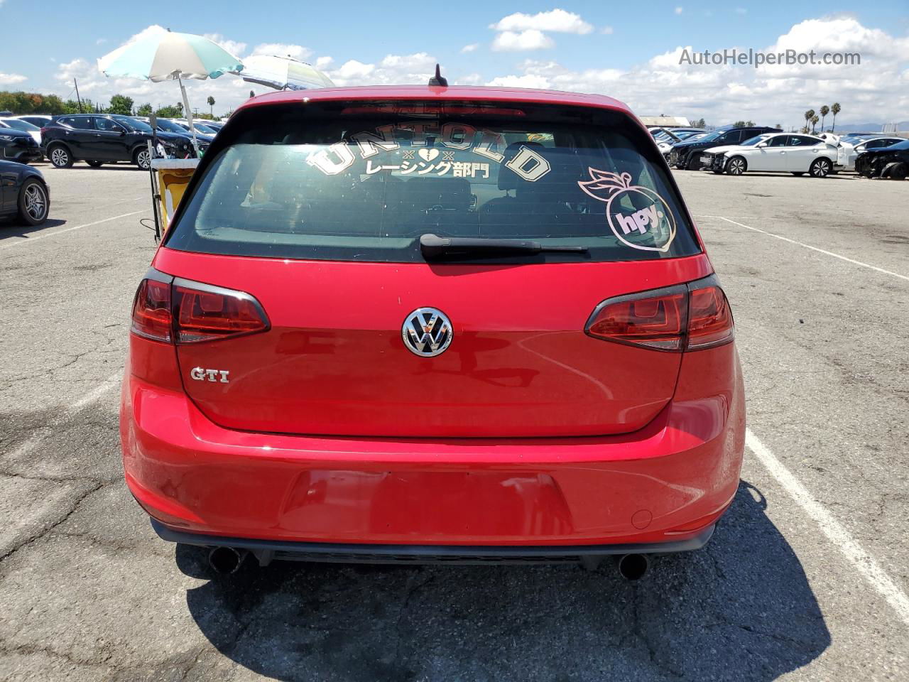 2015 Volkswagen Gti  Red vin: 3VW4T7AU9FM027526