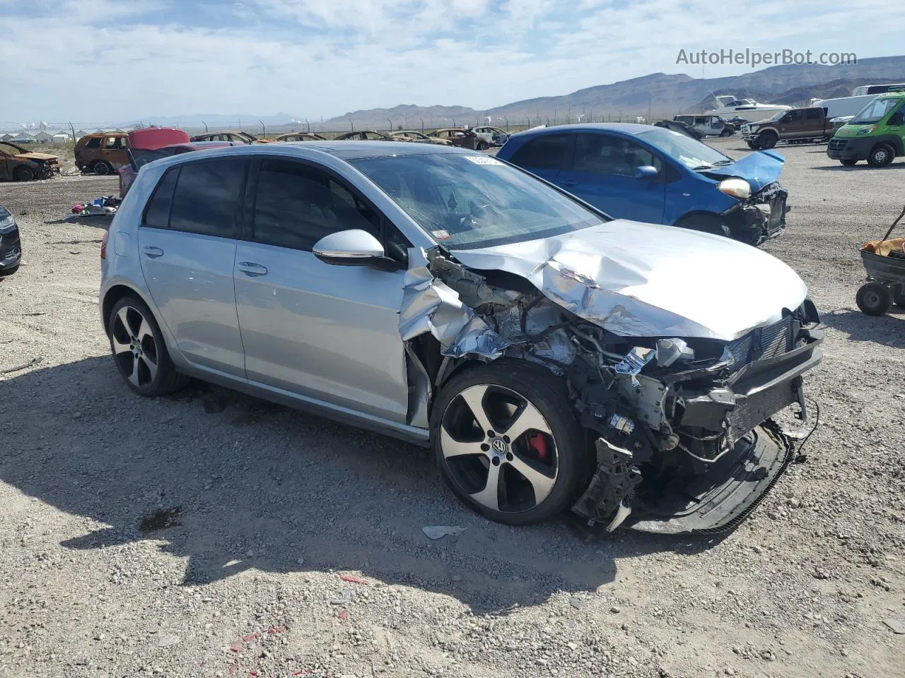 2015 Volkswagen Gti  Silver vin: 3VW4T7AU9FM038624