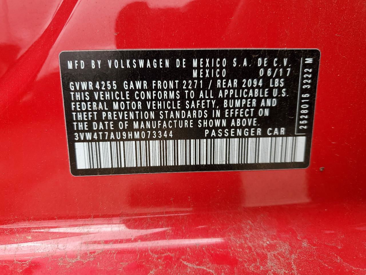 2017 Volkswagen Gti S Red vin: 3VW4T7AU9HM073344