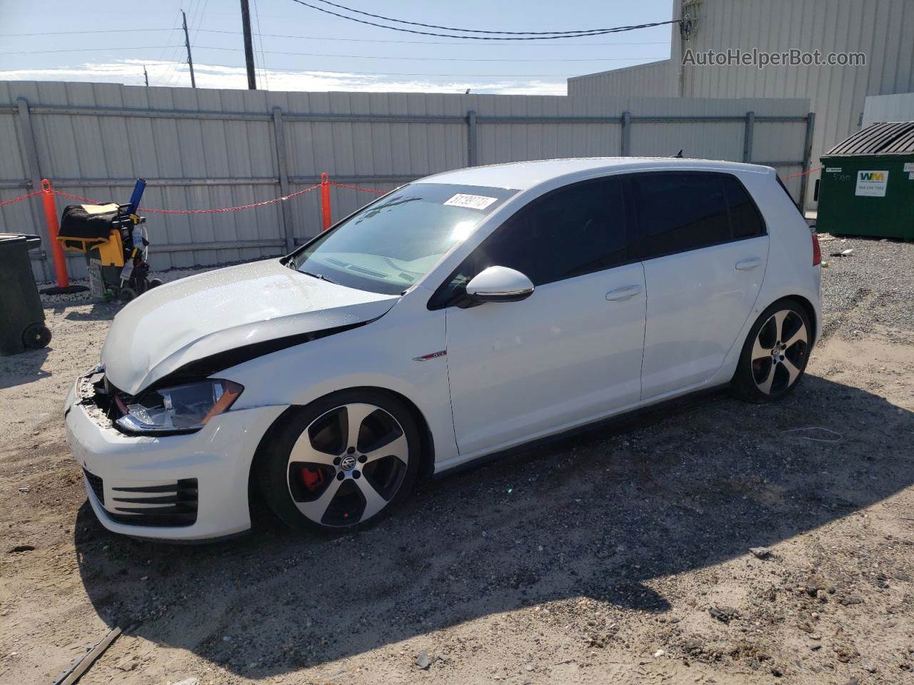 2015 Volkswagen Gti  White vin: 3VW4T7AUXFM063712