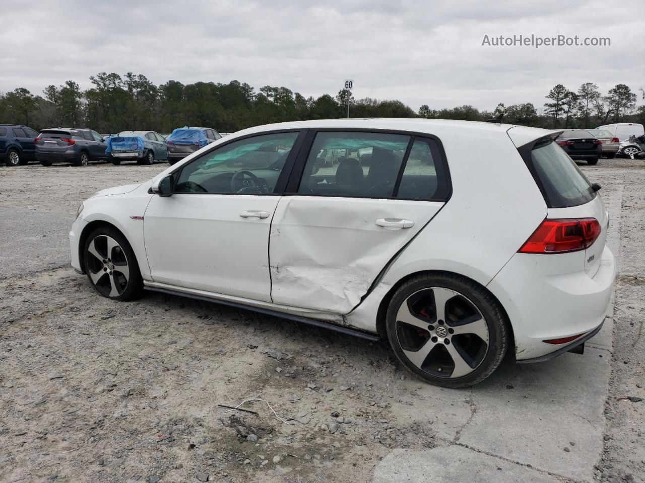 2015 Volkswagen Gti  White vin: 3VW4T7AUXFM098475