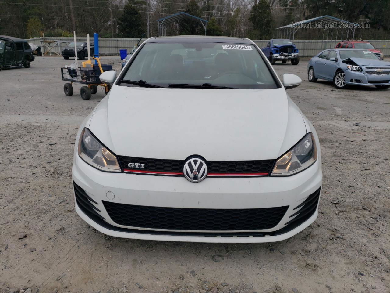 2015 Volkswagen Gti  White vin: 3VW4T7AUXFM098475