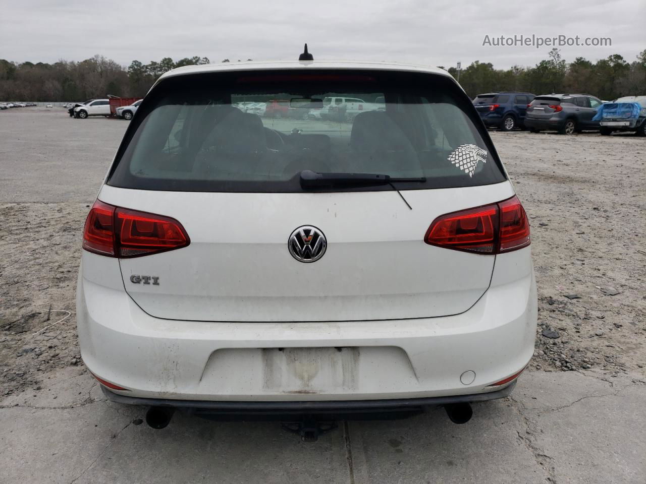 2015 Volkswagen Gti  White vin: 3VW4T7AUXFM098475