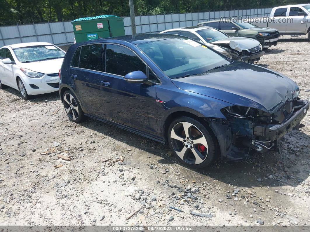 2017 Volkswagen Golf Gti S/se/autobahn/sport Blue vin: 3VW4T7AUXHM068220