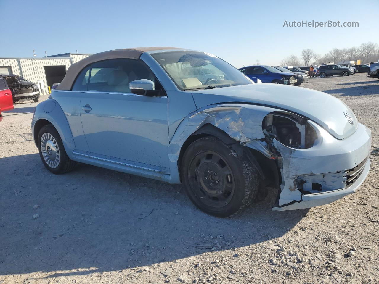 2014 Volkswagen Beetle  Blue vin: 3VW507AT0EM813296