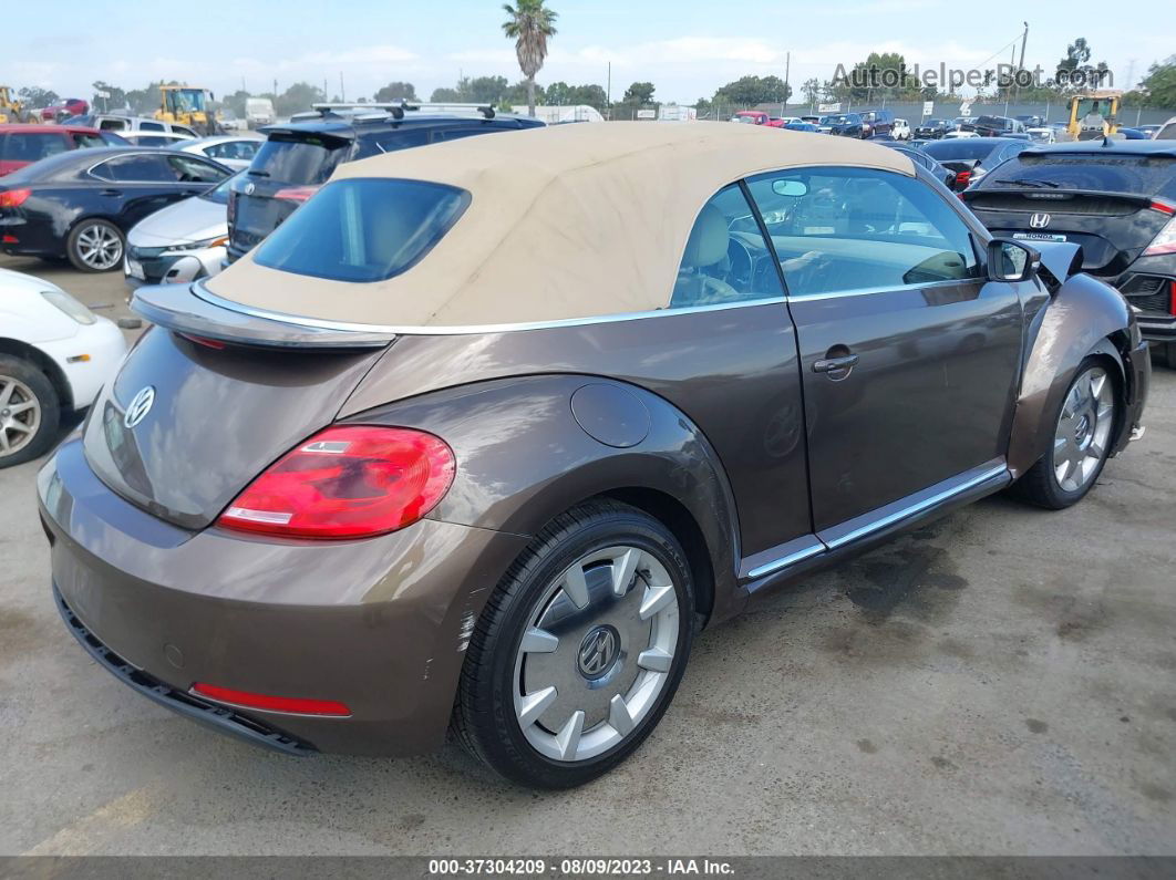 2014 Volkswagen Beetle Convertible 1.8t W/sound/nav Brown vin: 3VW517AT4EM818952