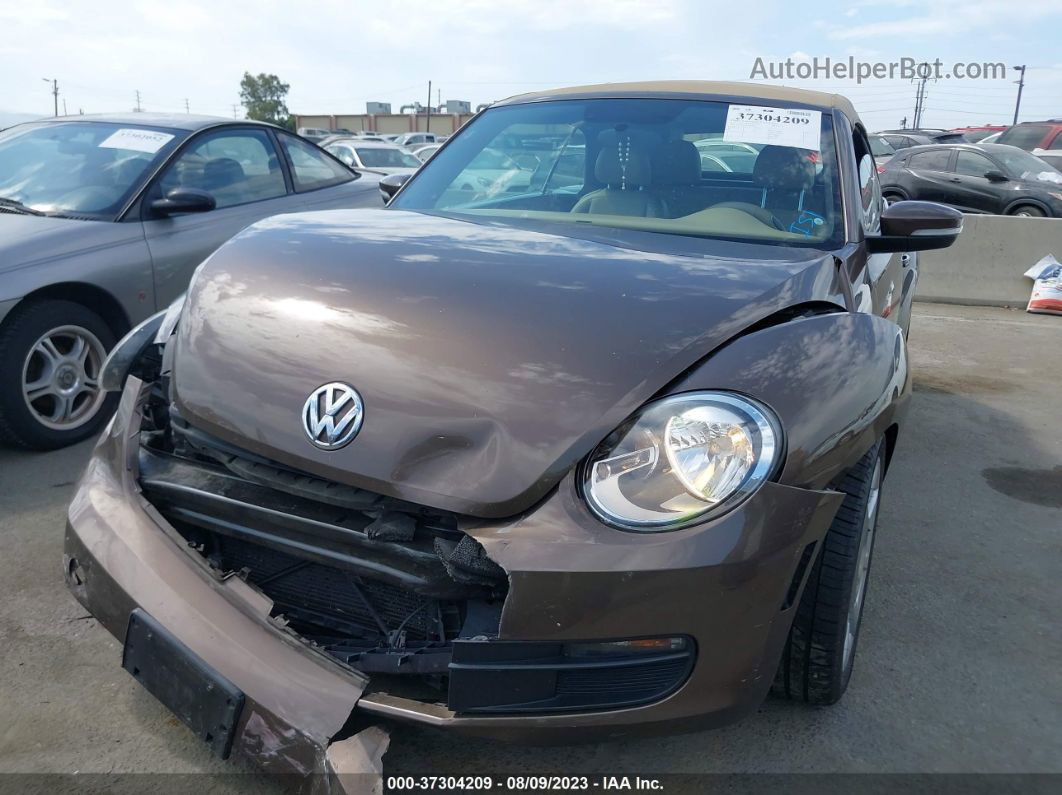 2014 Volkswagen Beetle Convertible 1.8t W/sound/nav Brown vin: 3VW517AT4EM818952