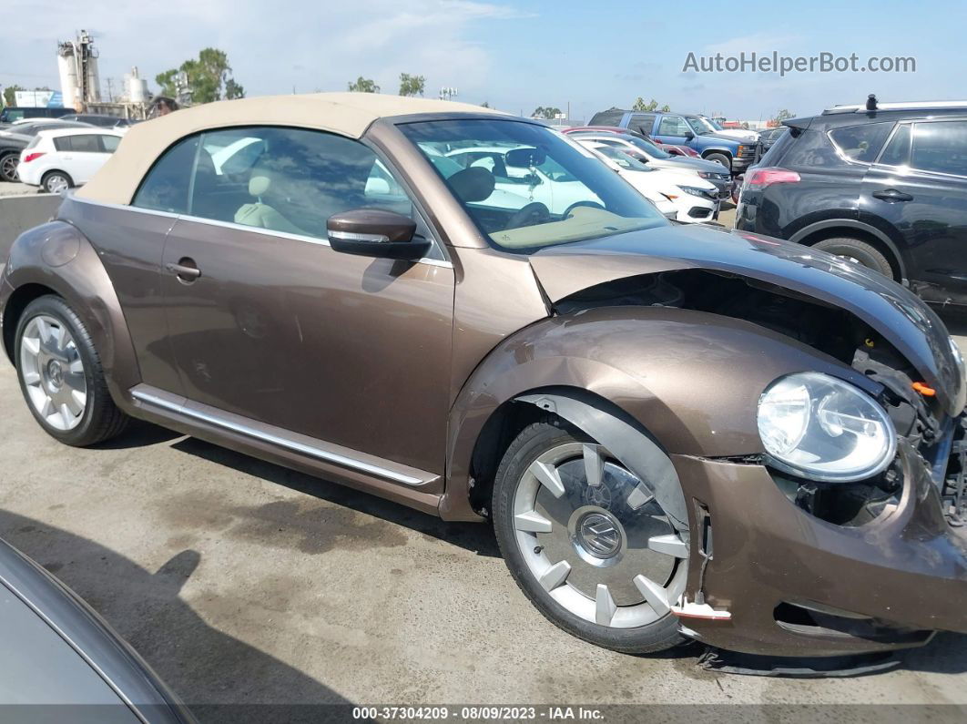 2014 Volkswagen Beetle Convertible 1.8t W/sound/nav Brown vin: 3VW517AT4EM818952