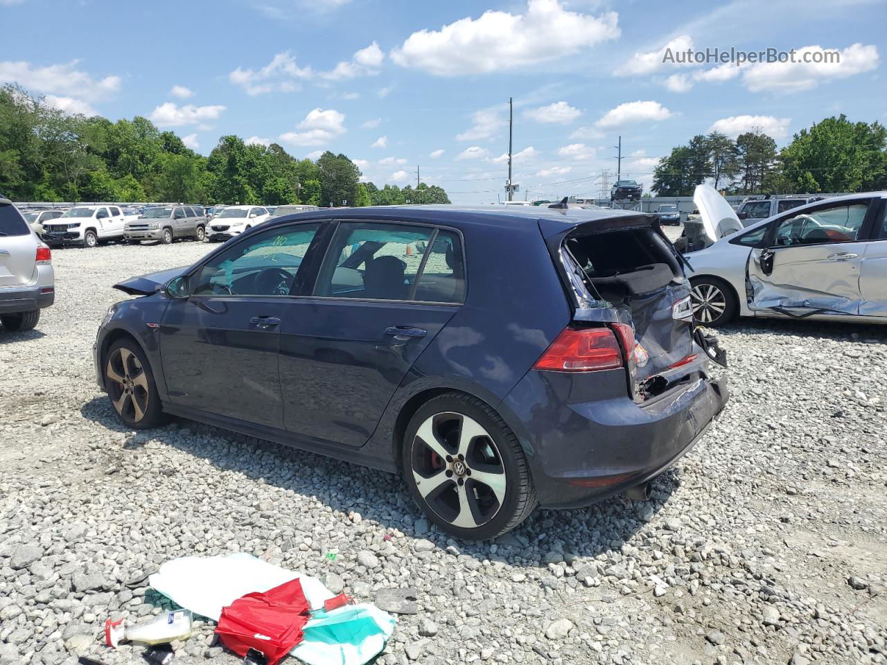 2017 Volkswagen Gti Sport Blue vin: 3VW547AU0HM038824