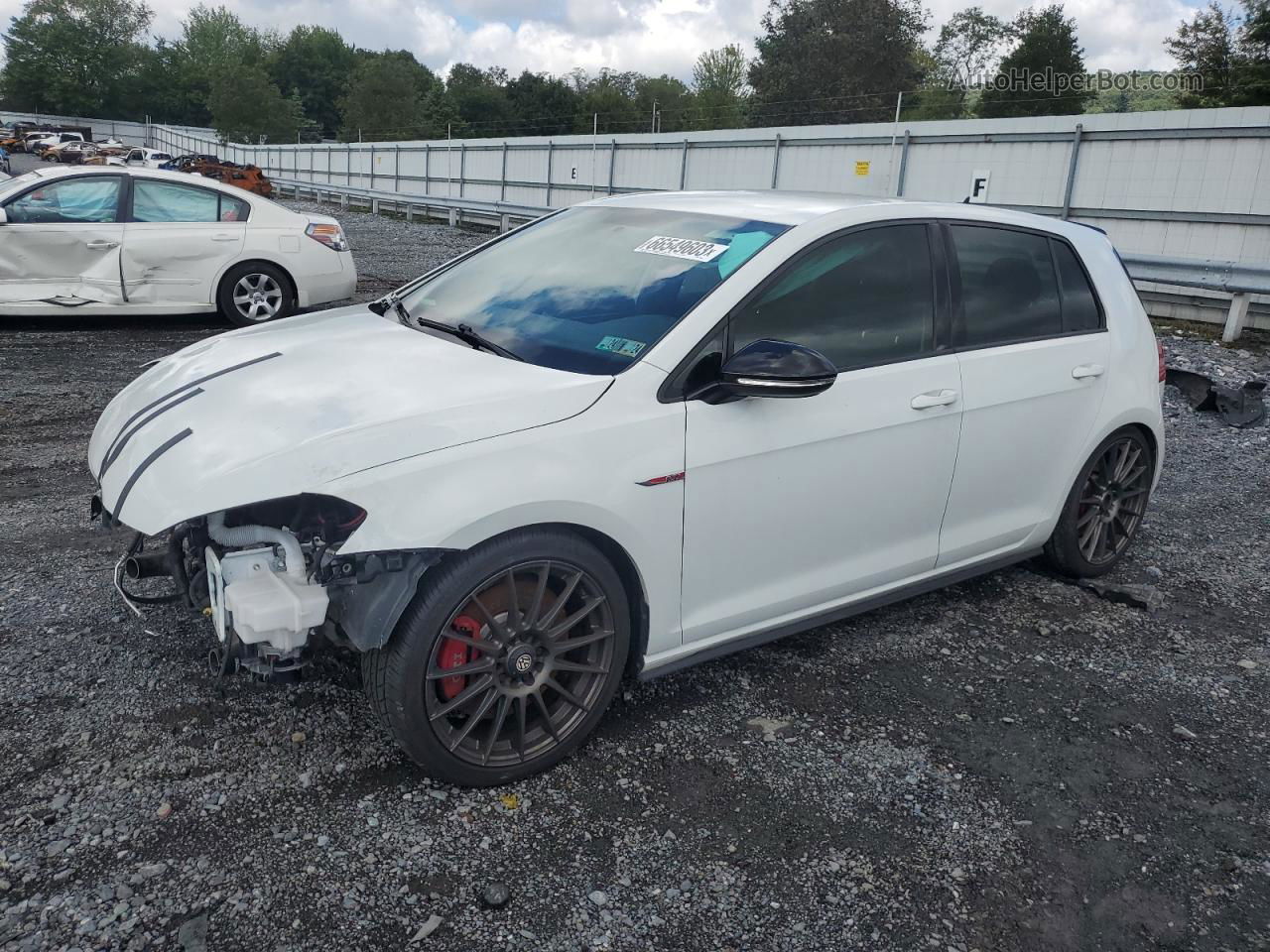 2017 Volkswagen Gti Sport White vin: 3VW547AU1HM067538