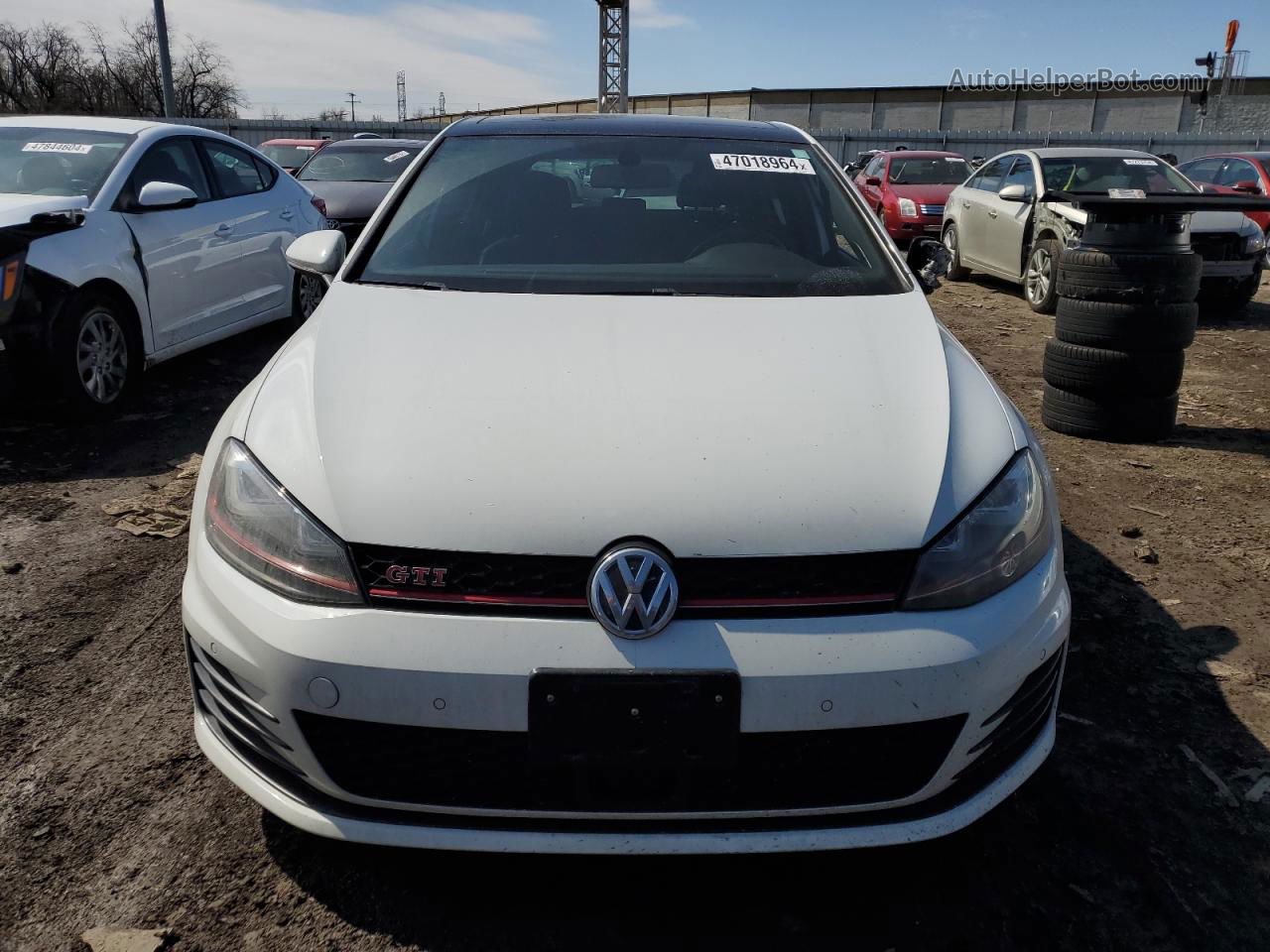 2015 Volkswagen Gti  White vin: 3VW547AU2FM075998