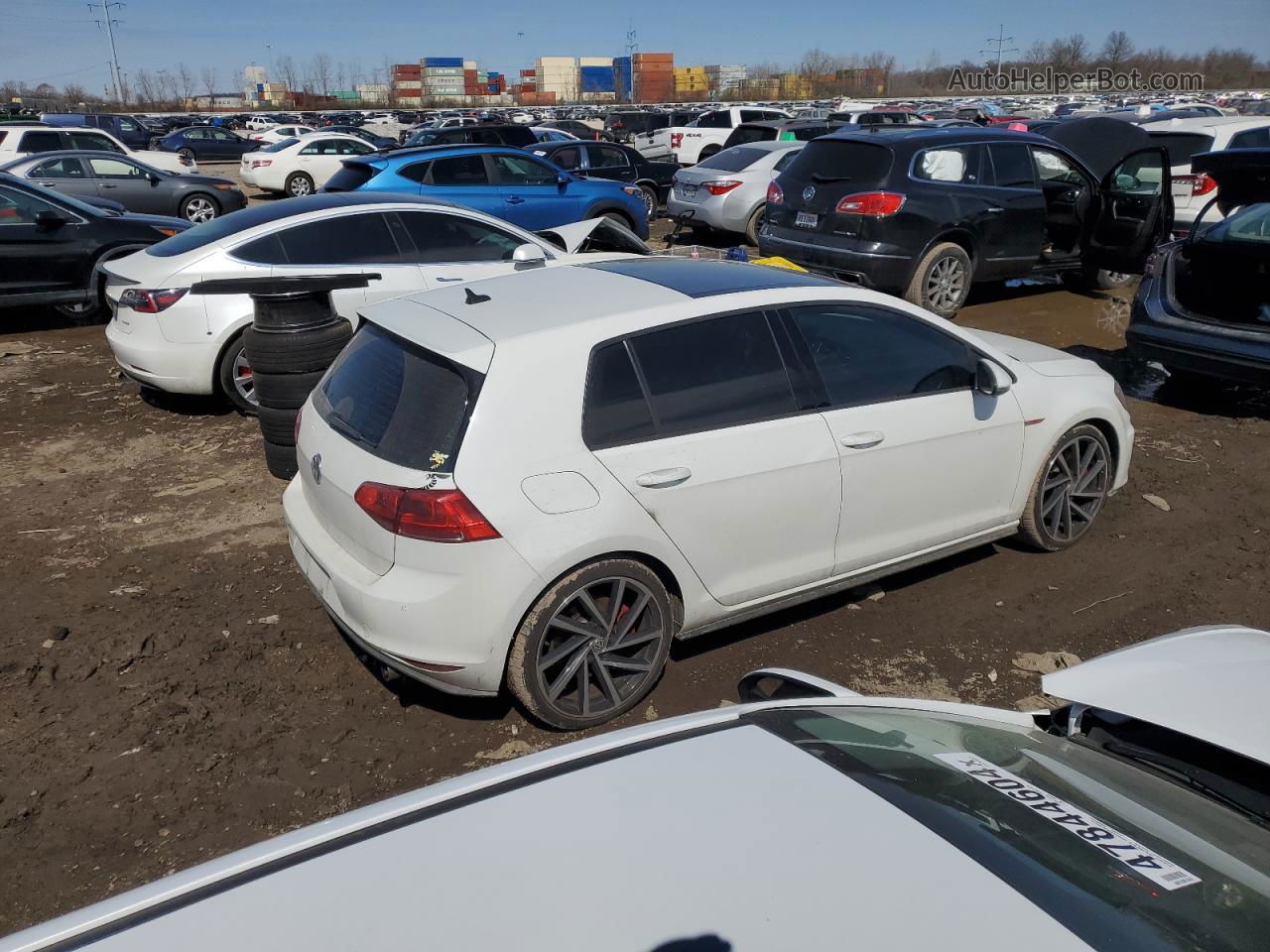 2015 Volkswagen Gti  White vin: 3VW547AU2FM075998