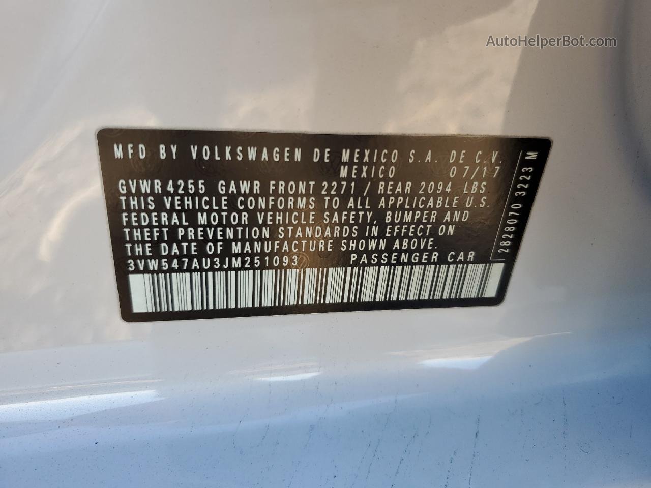 2018 Volkswagen Gti S White vin: 3VW547AU3JM251093