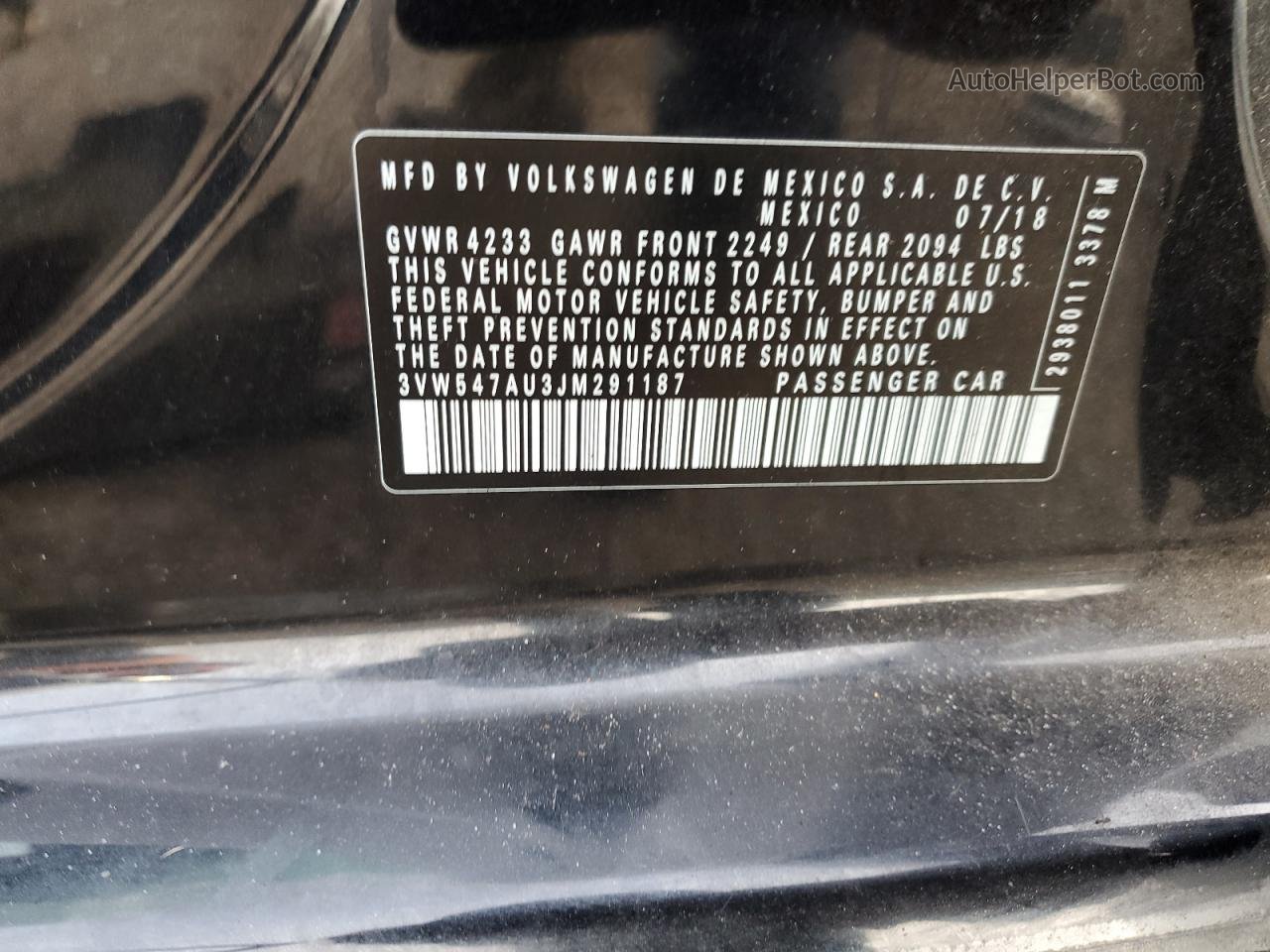 2018 Volkswagen Gti S Black vin: 3VW547AU3JM291187