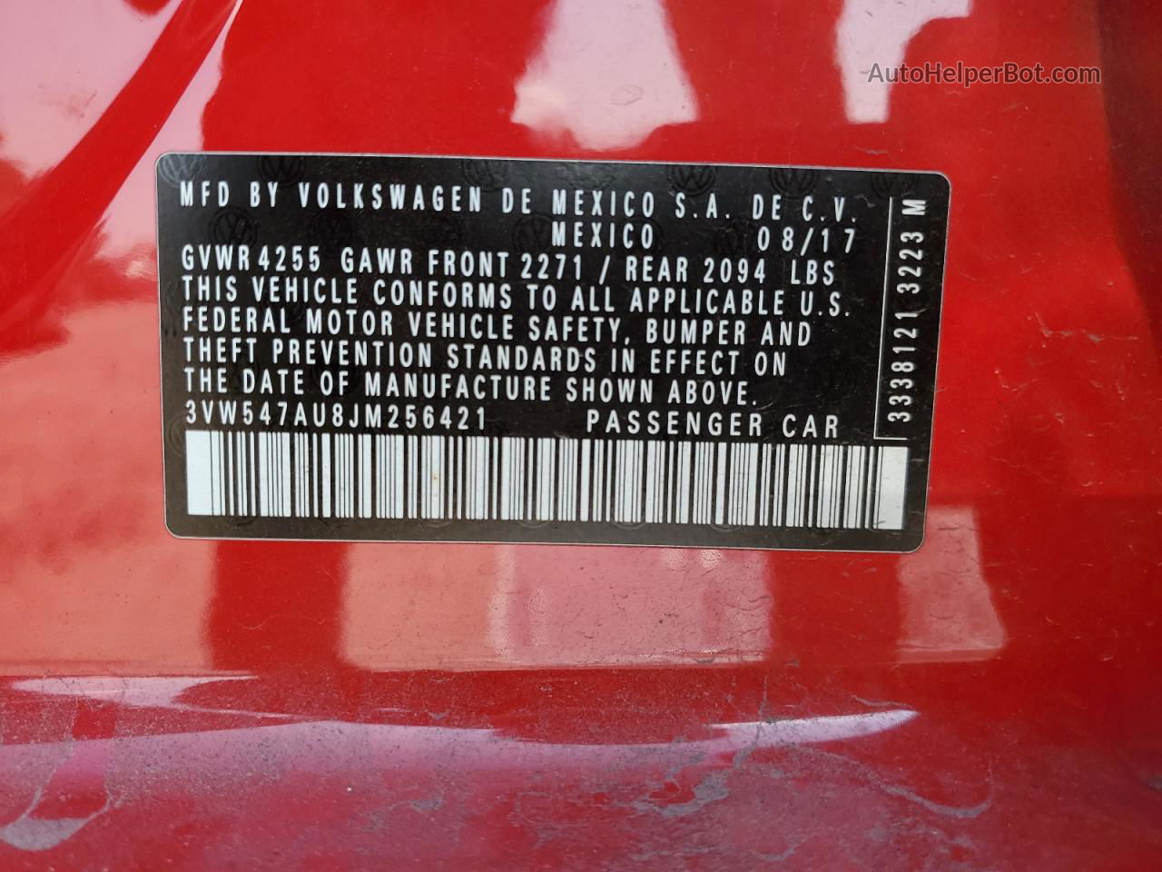 2018 Volkswagen Gti S Red vin: 3VW547AU8JM256421