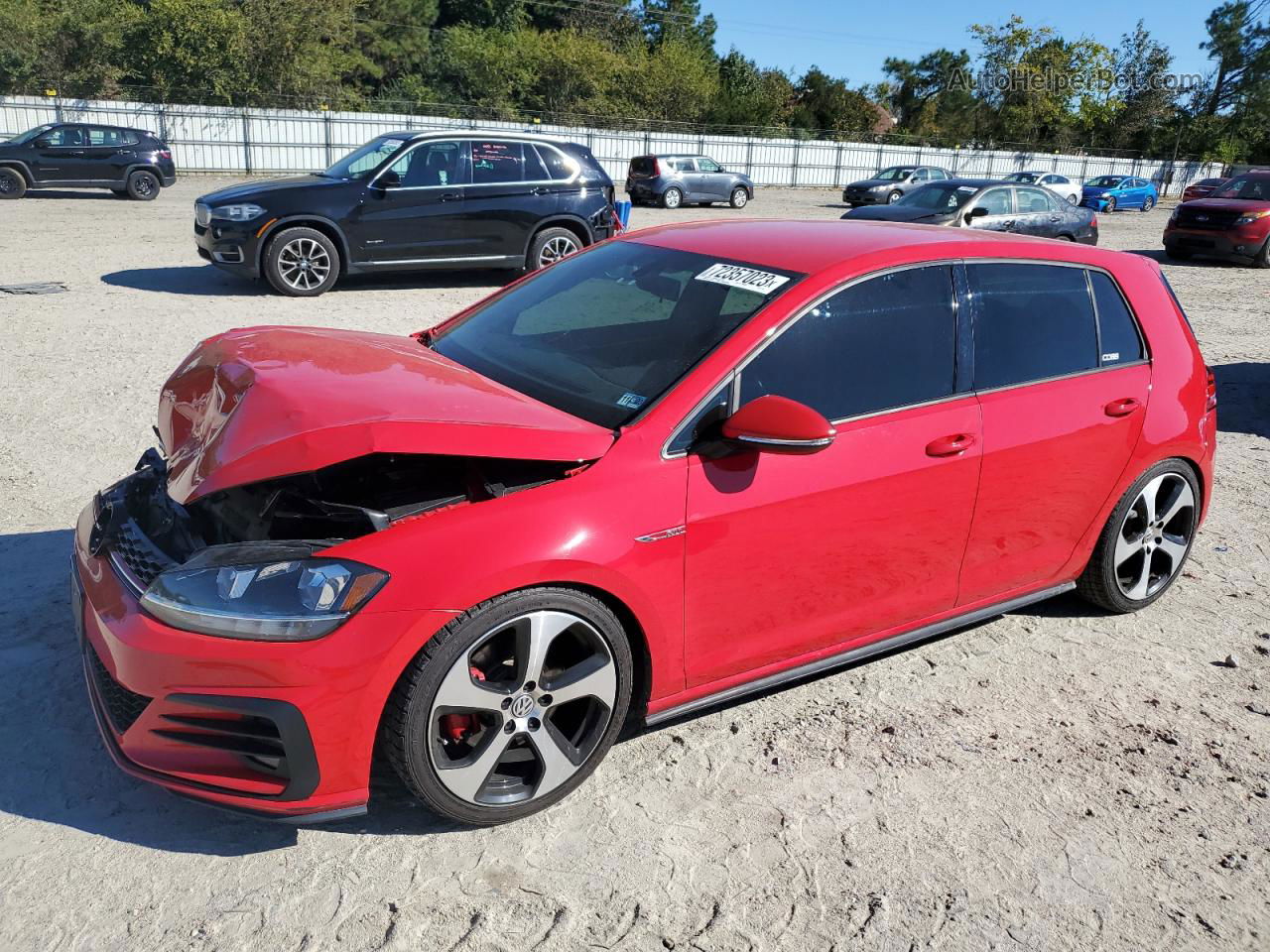 2018 Volkswagen Gti S Red vin: 3VW547AU8JM291136