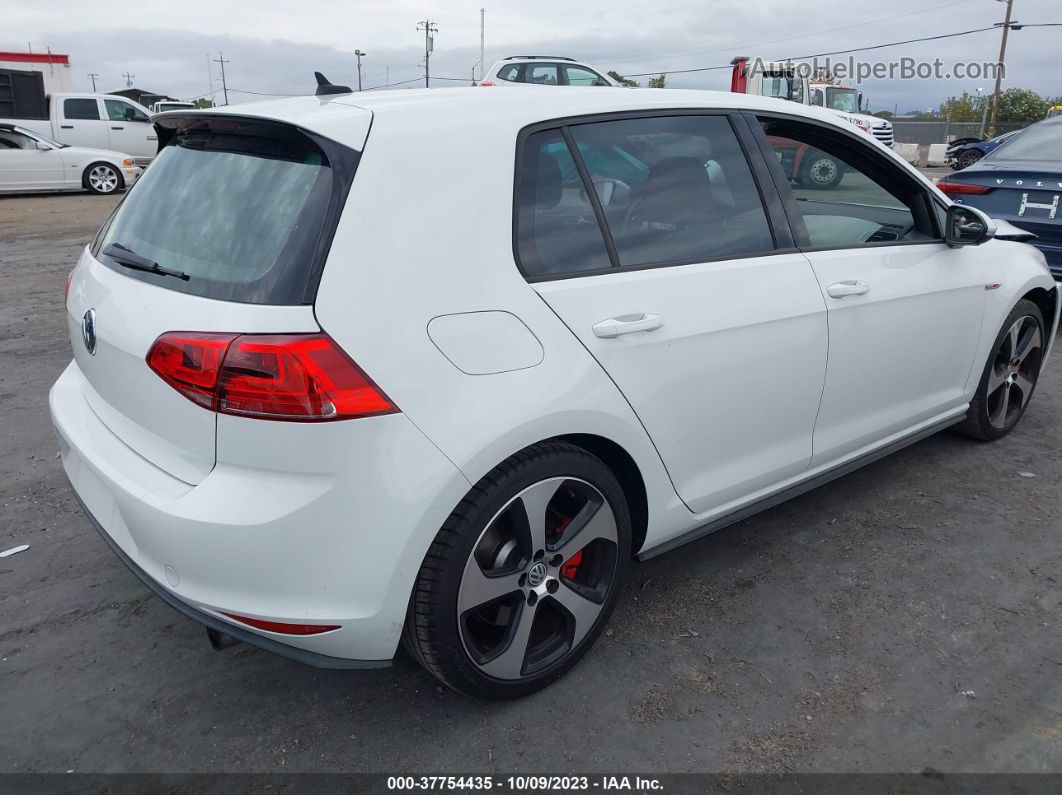 2016 Volkswagen Golf Gti Autobahn W White vin: 3VW547AU9GM063252