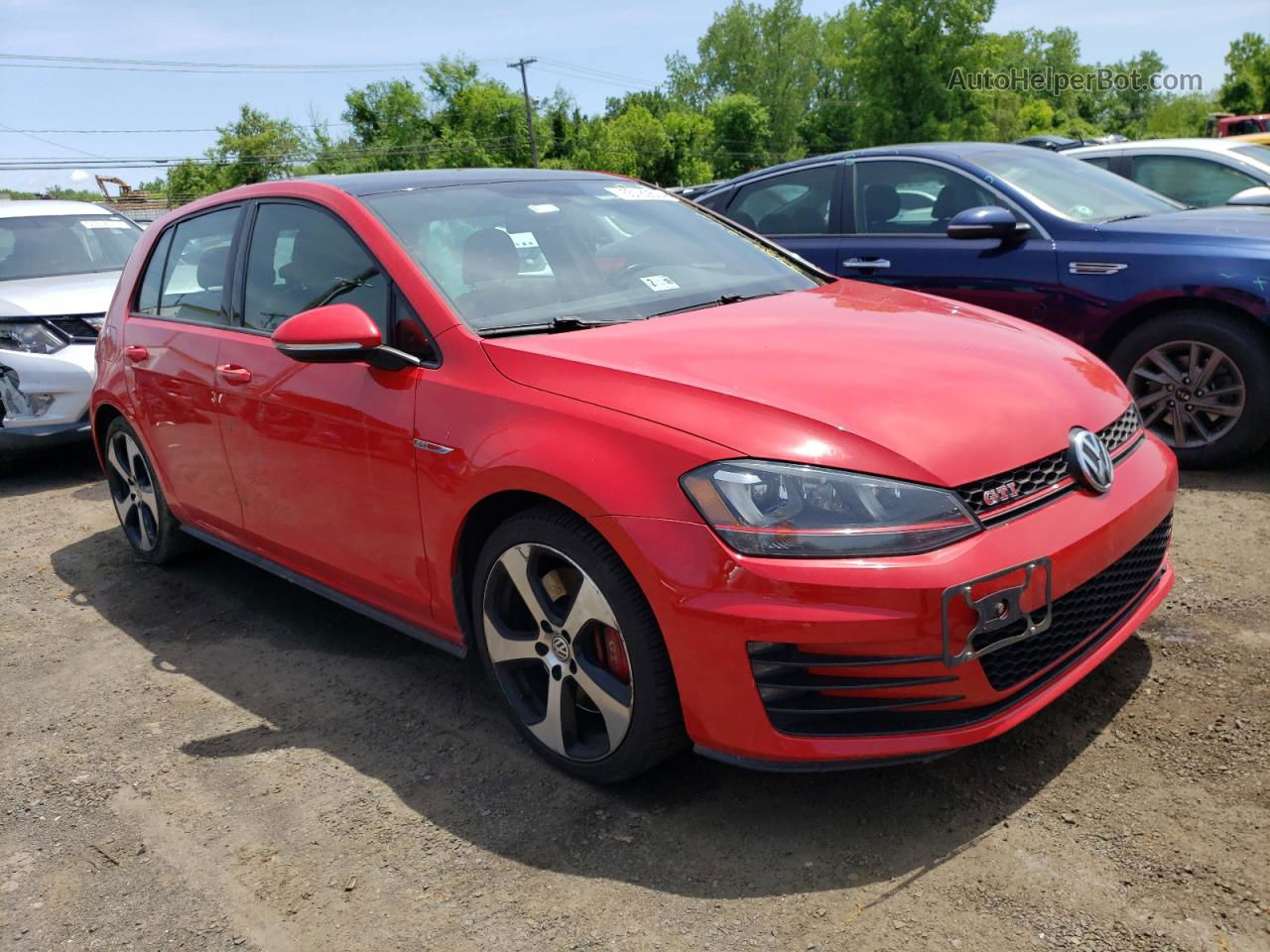 2017 Volkswagen Gti Sport Red vin: 3VW547AU9HM043486