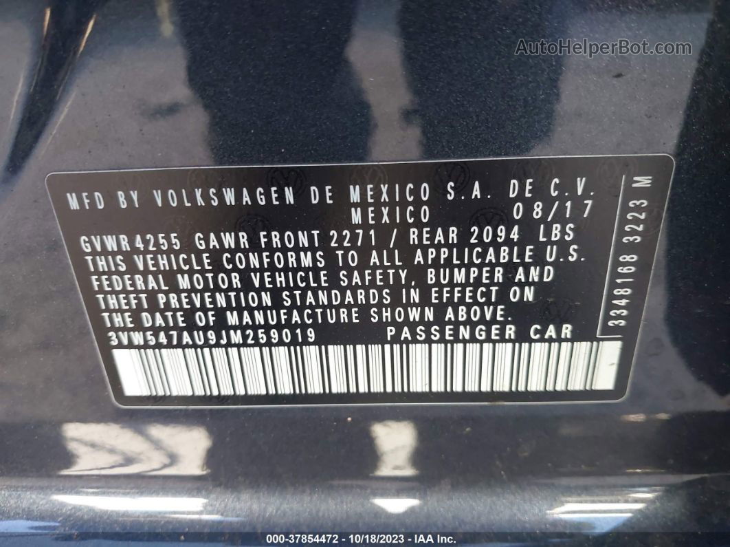 2018 Volkswagen Golf Gti S/se/autobahn Dark Blue vin: 3VW547AU9JM259019