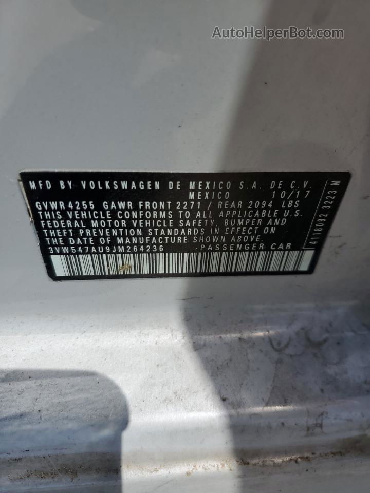 2018 Volkswagen Gti S Silver vin: 3VW547AU9JM264236