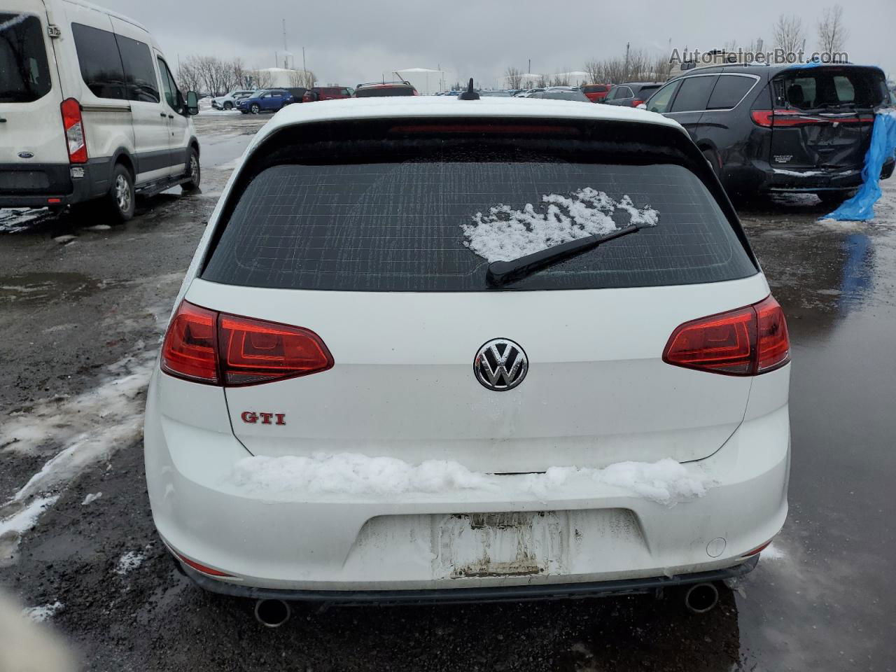 2015 Volkswagen Gti  White vin: 3VW547AUXFM058303