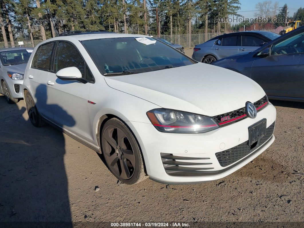 2015 Volkswagen Golf Gti 2.0t S W/performance Package 4-door White vin: 3VW547AUXFM100646