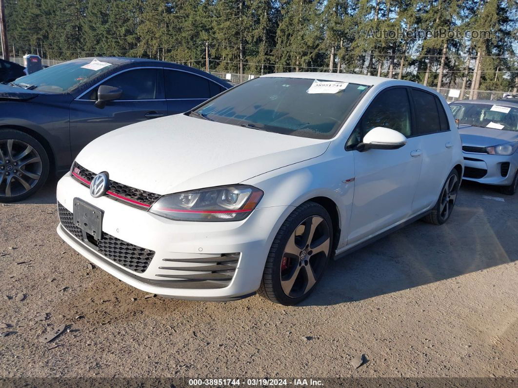 2015 Volkswagen Golf Gti 2.0t S W/performance Package 4-door White vin: 3VW547AUXFM100646