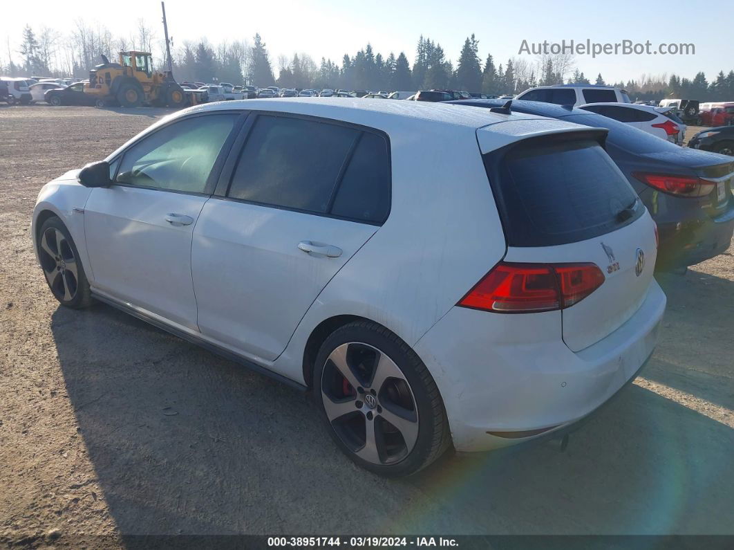 2015 Volkswagen Golf Gti 2.0t S W/performance Package 4-door White vin: 3VW547AUXFM100646