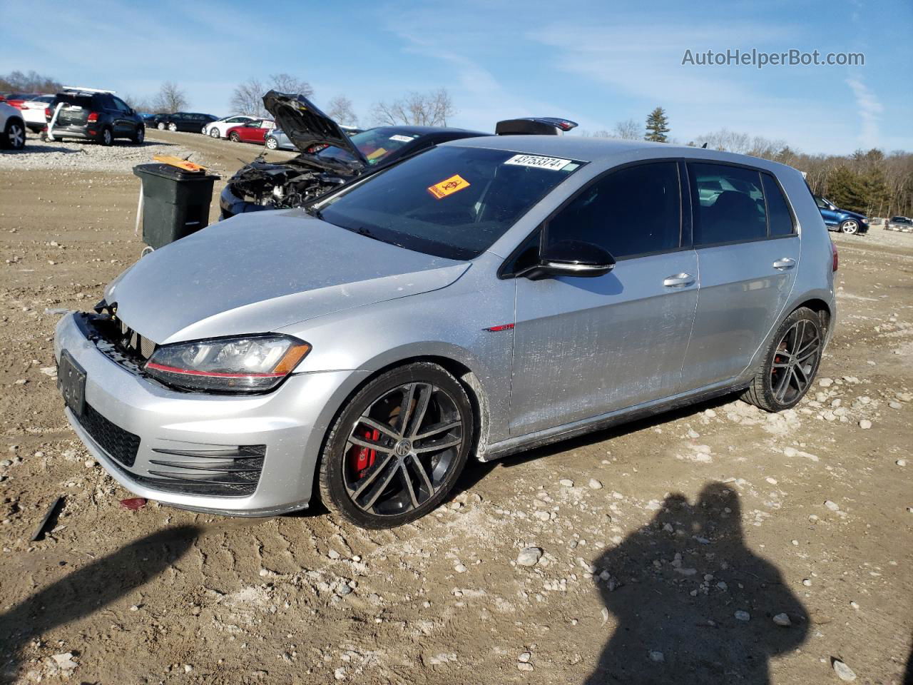 2017 Volkswagen Gti Sport Silver vin: 3VW547AUXHM020766